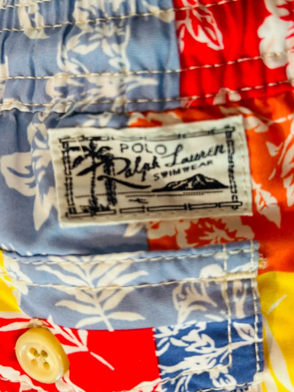 Polo Ralph Lauren Boys Traveler Patchwork Bandana Swim Trunks & Free Nautica Tee